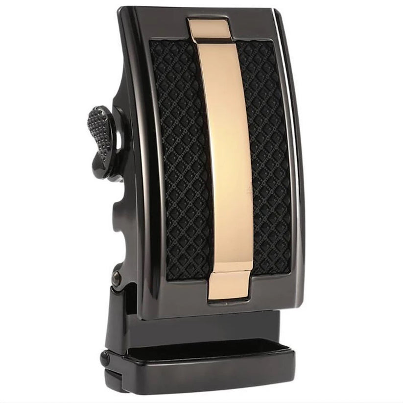 QHA Mens Automatic Sliding Belt Buckle Black Gold for 35mm - QHA UK