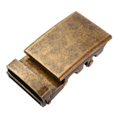 QHA Men’s Automatic Sliding Belt Buckle Antique Brass for 35mm - QHA UK