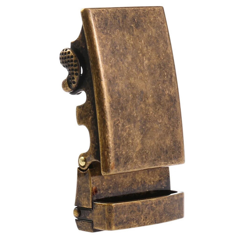 QHA Men’s Automatic Sliding Belt Buckle Antique Brass for 35mm - QHA UK