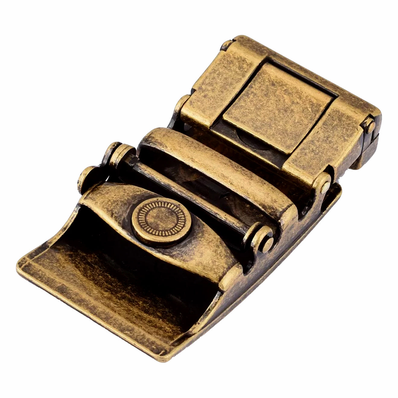 QHA Men’s Automatic Sliding Belt Buckle Antique Brass for 35mm - QHA UK