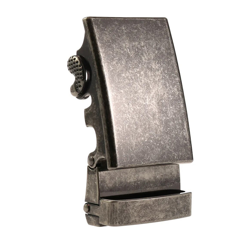 QHA Mens Automatic Sliding Belt Buckle Antique Silver for 35mm - QHA UK