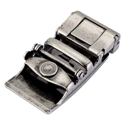 QHA Mens Automatic Sliding Belt Buckle Antique Silver for 35mm - QHA UK