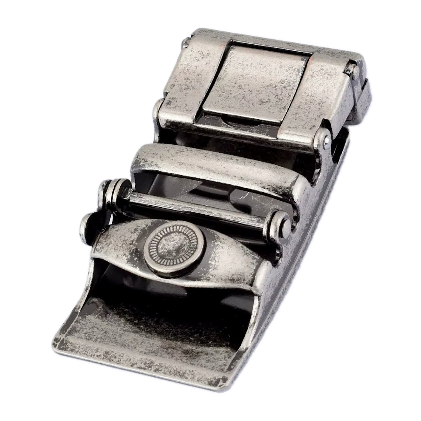 QHA Mens Automatic Sliding Belt Buckle Antique Silver for 35mm - QHA UK