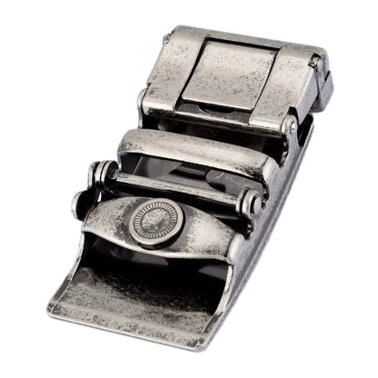 QHA Mens Automatic Sliding Belt Buckle Antique Silver for 35mm - QHA UK