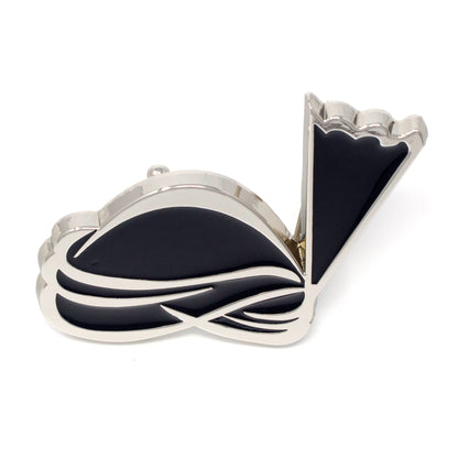 QHA Unisex Silver & Black Turban Design Belt Buckle, Fits 38mm - QHA UK