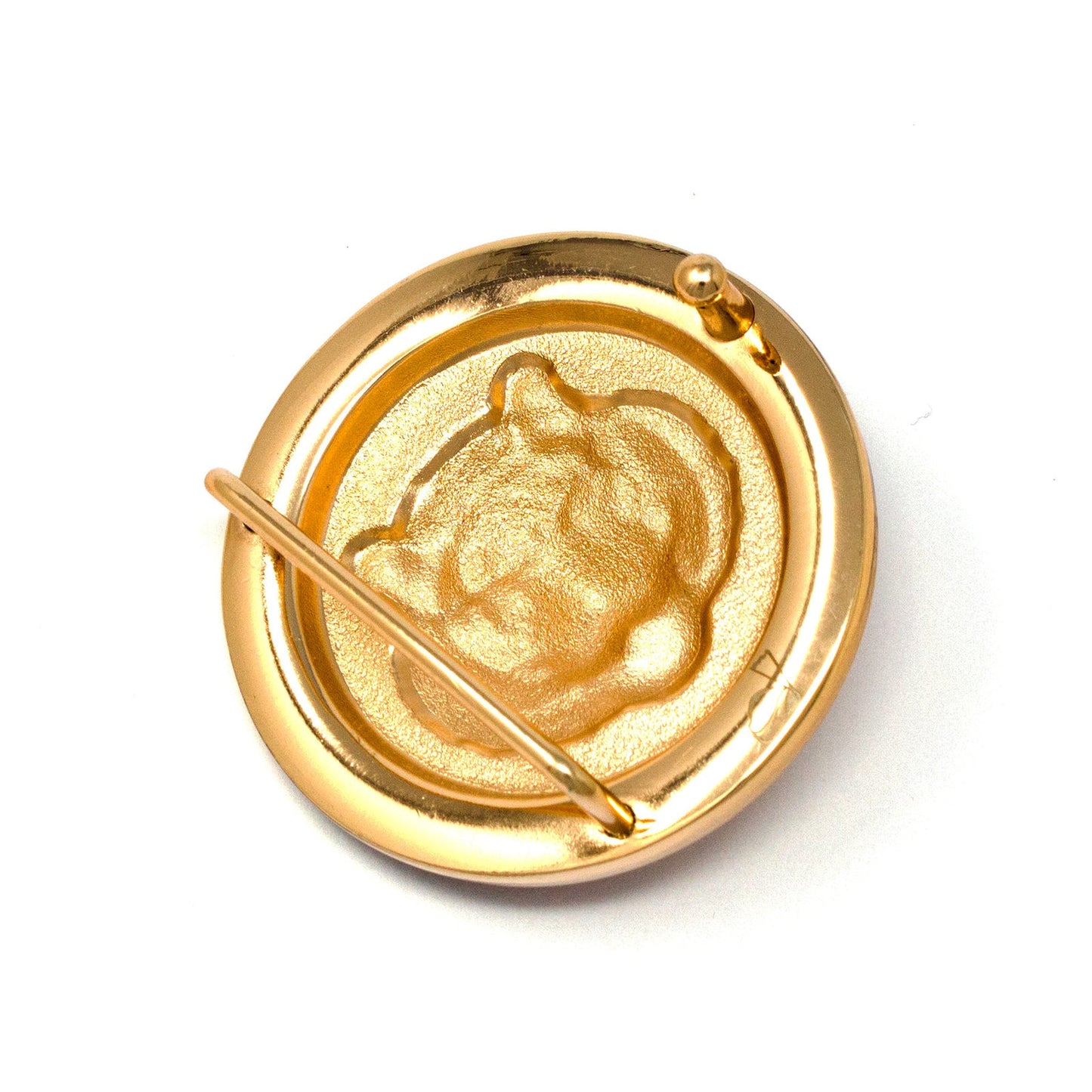 QHA Mens Gold Tiger Head Round Belt Buckle, Greek Key Border Fits - QHA UK