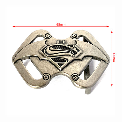 QHA Mens Antique Silver Batman Superman Hybrid Belt B16 - QHA UK