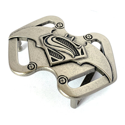 QHA Mens Antique Silver Batman Superman Hybrid Belt B16 - QHA UK