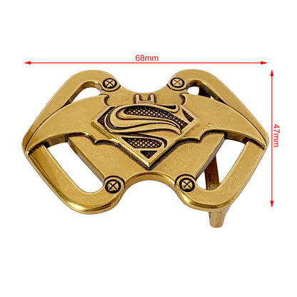 QHA Mens Antique Silver Batman Superman Hybrid Belt B17 - QHA UK
