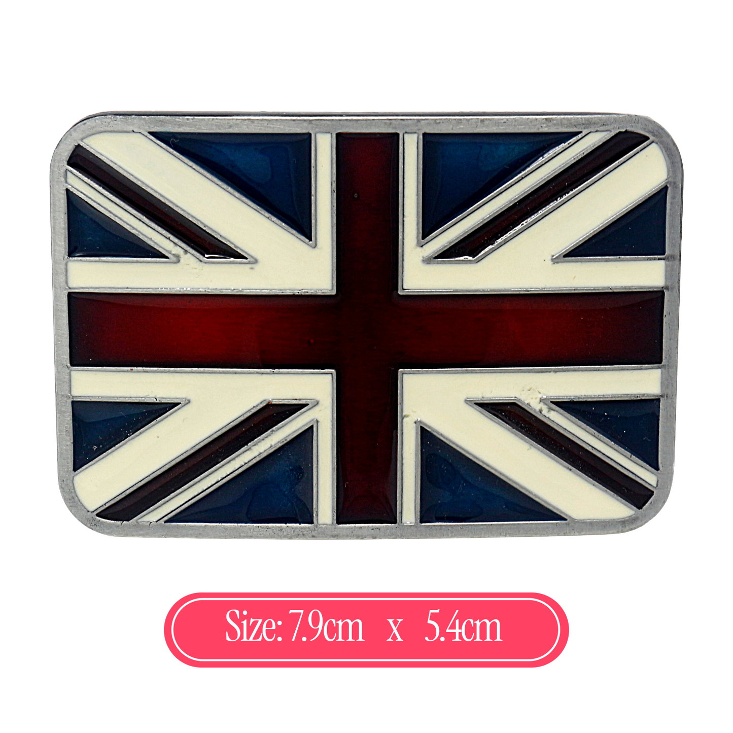 QHA Mens Antique Union Jack British Flag Buckle, Fits 38mm - Buckle Detail - QHA UK