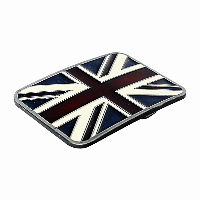 QHA Mens Antique Union Jack British Flag Buckle, Fits 38mm - Buckle Detail - QHA UK