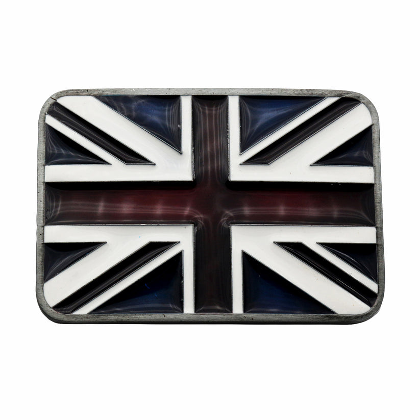 QHA Mens Antique Union Jack British Flag Buckle, Fits 38mm - Buckle Detail - QHA UK