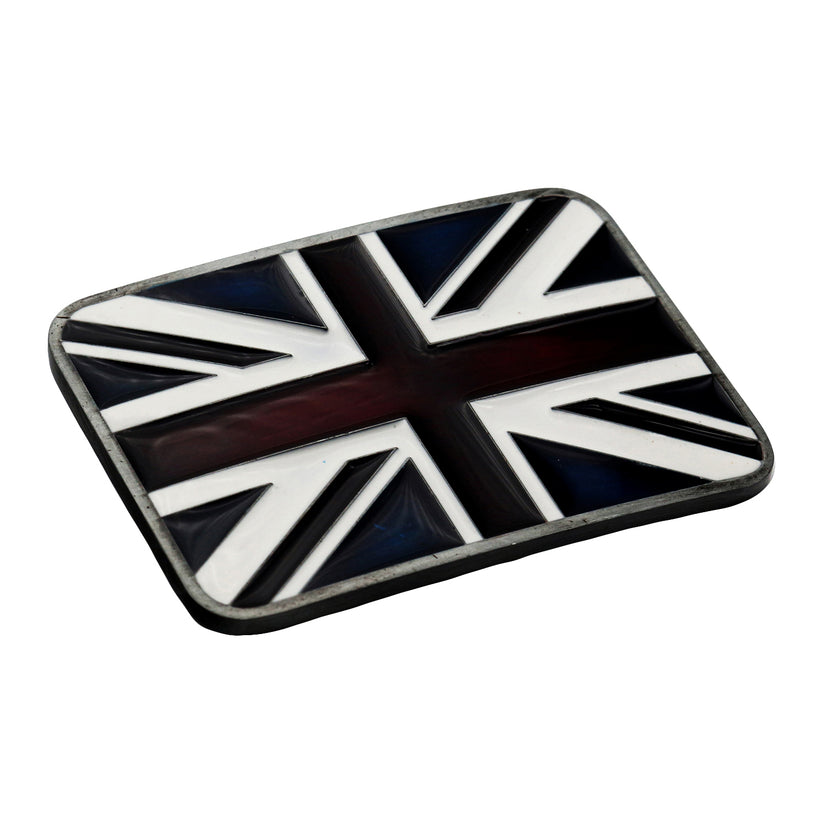 QHA Mens Antique Union Jack British Flag Buckle, Fits 38mm - Buckle Detail - QHA UK
