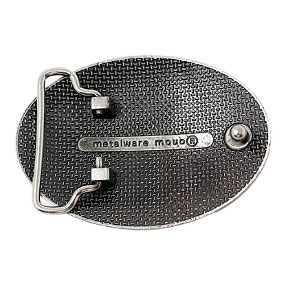 QHA Mens Antique Silver Western Floral Cross Belt Buckle Fits - Buckle Detail - QHA UK