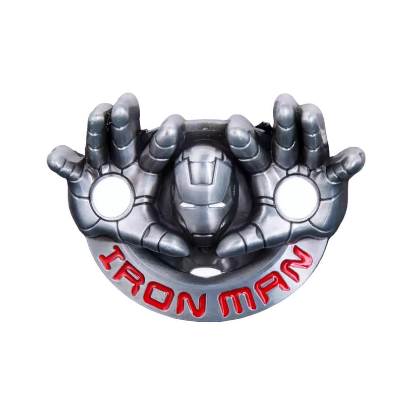 QHA Mens Iron Man Belt Buckle, Antique Silver Hero Design Fits - QHA UK