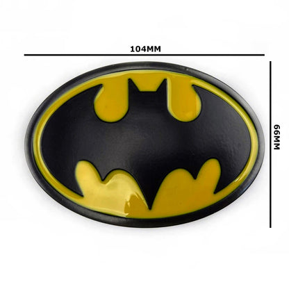 QHA Mens Classic Bat Symbol Belt Buckle, Black & Yellow Enamel - Buckle Detail - QHA UK