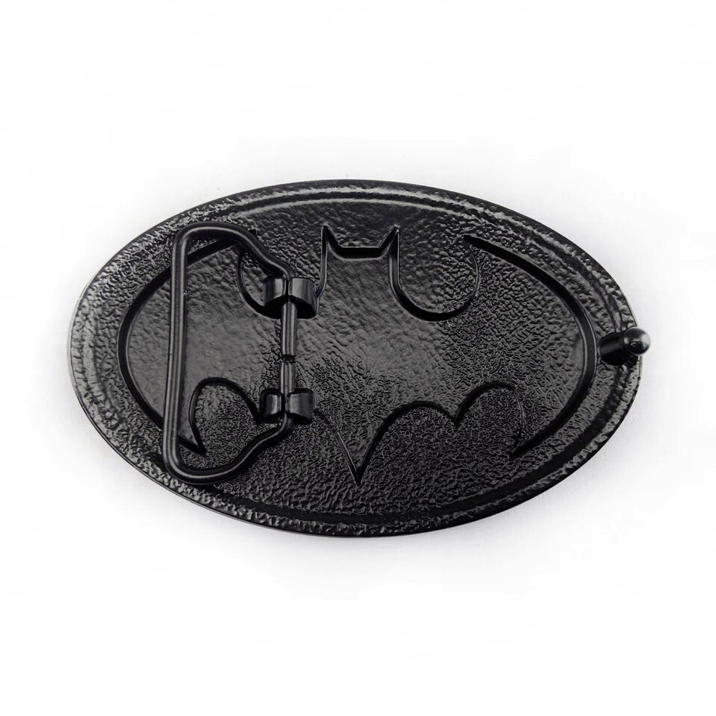 QHA Mens Classic Bat Symbol Belt Buckle, Black & Yellow Enamel - Buckle Detail - QHA UK