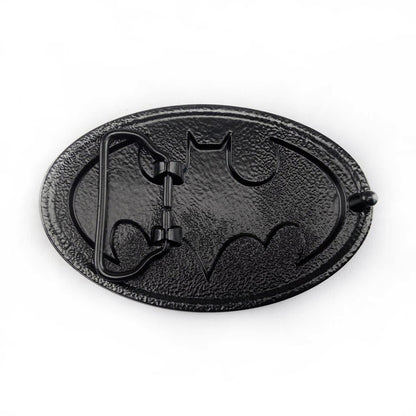 QHA Mens Classic Bat Symbol Belt Buckle, Black & Yellow Enamel - Buckle Detail - QHA UK