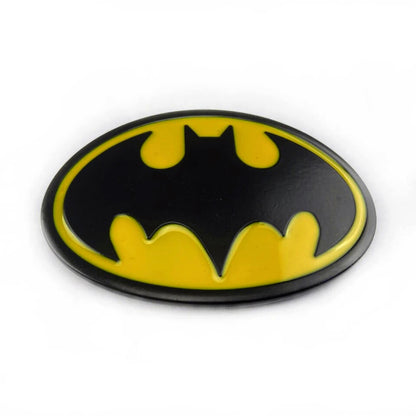 QHA Mens Classic Bat Symbol Belt Buckle, Black & Yellow Enamel - Buckle Detail - QHA UK