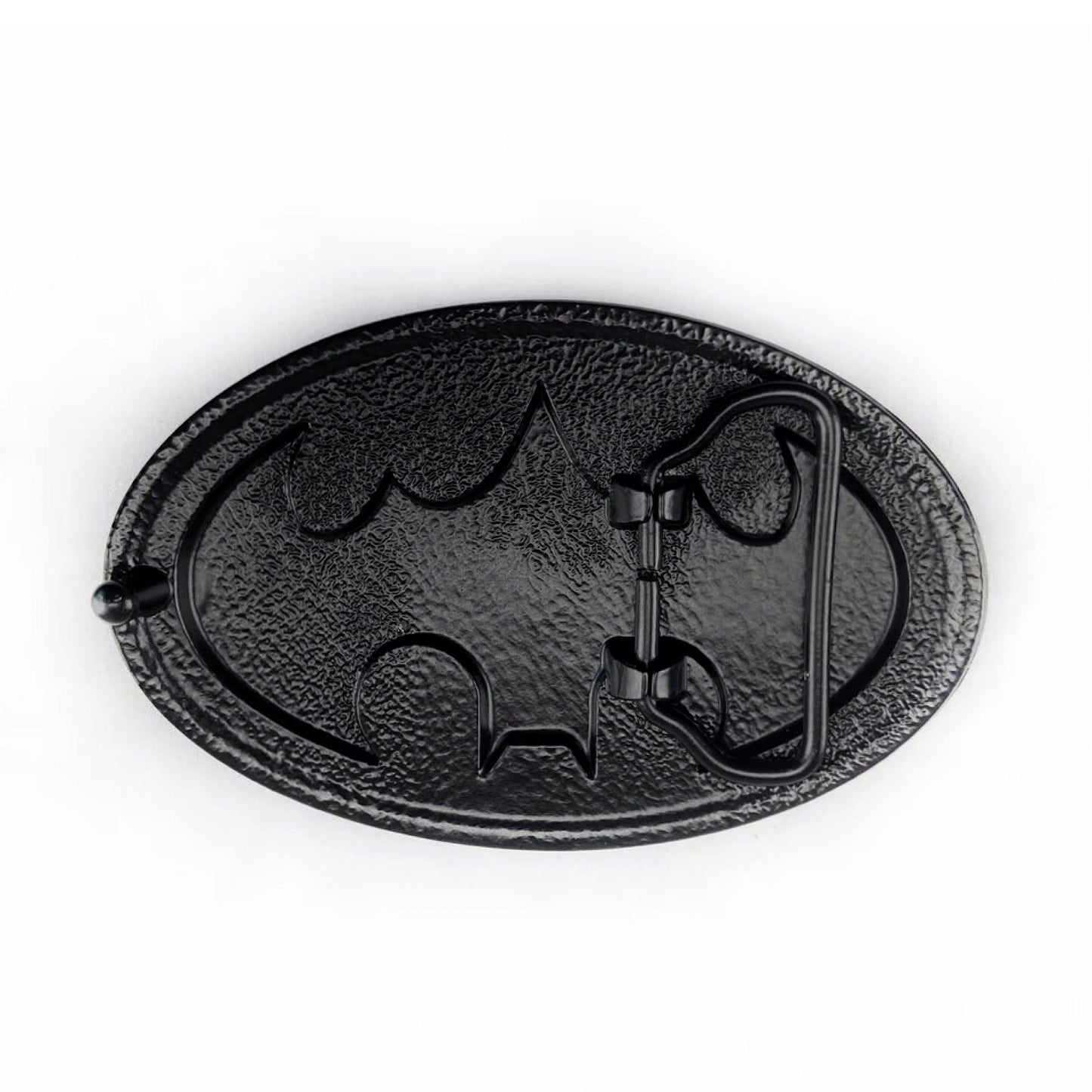 QHA Mens Classic Bat Symbol Belt Buckle, Black & Yellow Enamel - Buckle Detail - QHA UK