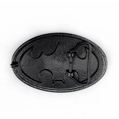 QHA Mens Classic Bat Symbol Belt Buckle, Black & Yellow Enamel - Buckle Detail - QHA UK