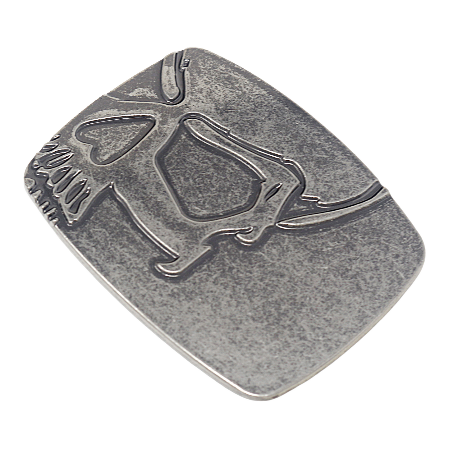 QHA Mens Antique Silver Skull Profile Belt Buckle Fits 38mm Snap - Buckle Detail - QHA UK