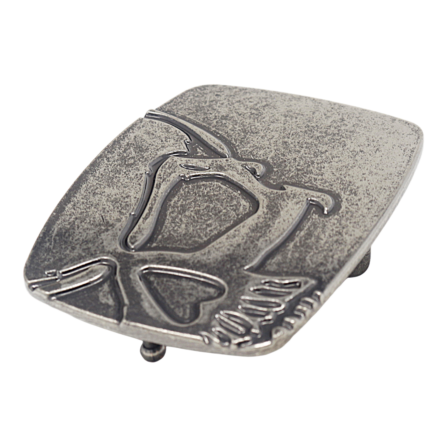 QHA Mens Antique Silver Skull Profile Belt Buckle Fits 38mm Snap - Buckle Detail - QHA UK