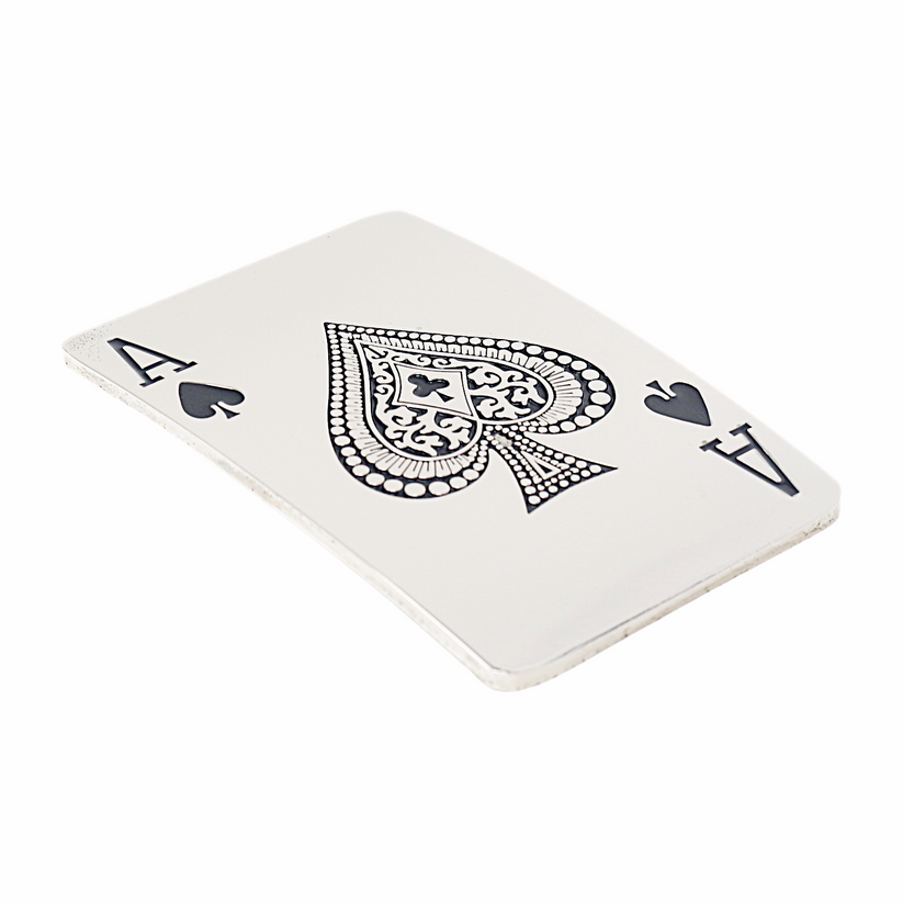 QHA Mens Ace of Spades Belt Buckle, Playing Card, Poker Biker - Buckle Detail - QHA UK