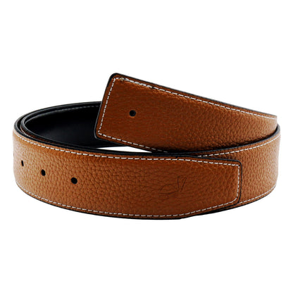 QHA Unisex 38mm Split Leather Strap for Buckle, Contrast Stitch - Buckle Detail - QHA UK