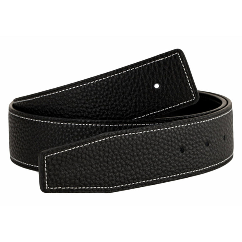 QHA Unisex 38mm Split Leather Strap for Buckle, Contrast Stitch - Buckle Detail - QHA UK