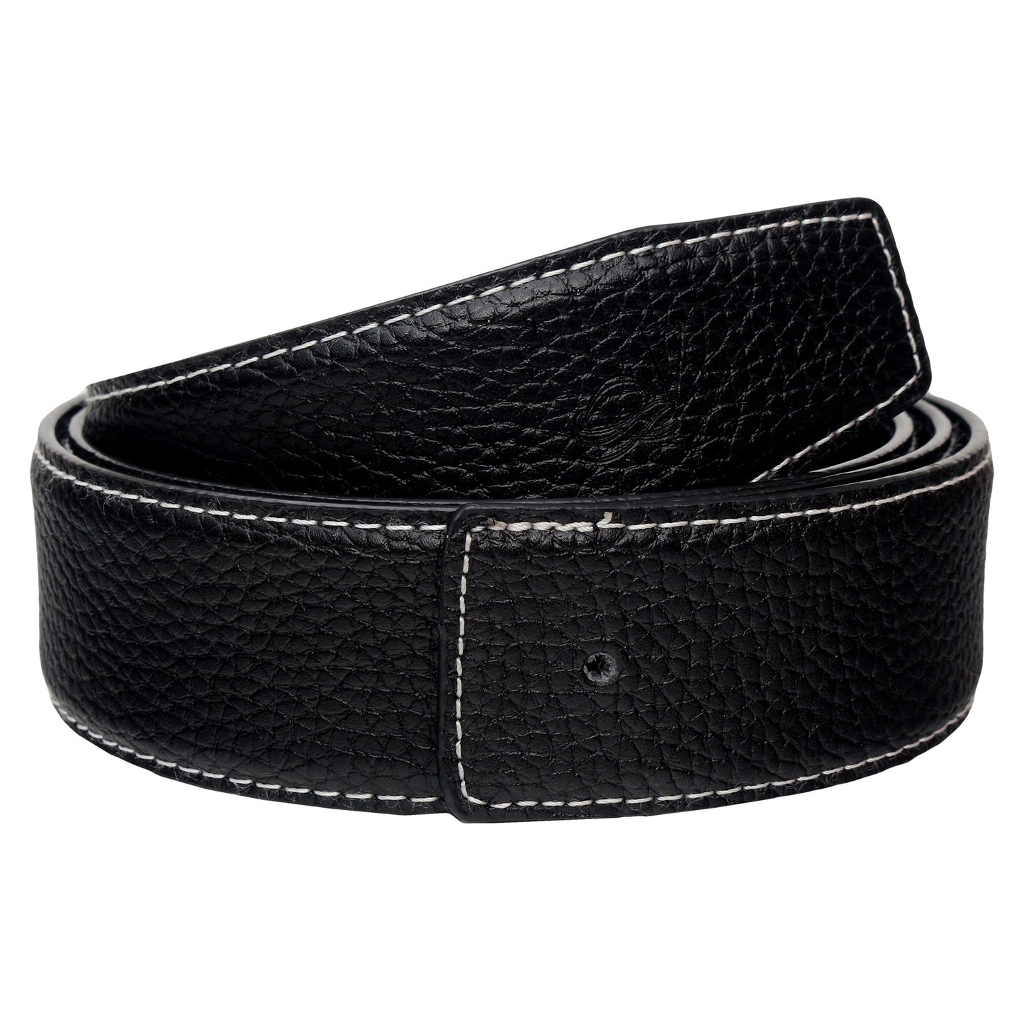QHA Unisex 38mm Split Leather Strap for Buckle, Contrast Stitch - Buckle Detail - QHA UK