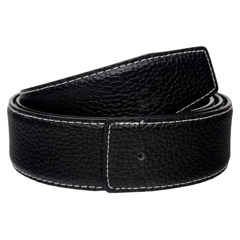 QHA Unisex 38mm Split Leather Strap for Buckle, Contrast Stitch - Buckle Detail - QHA UK