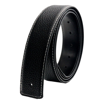 QHA Unisex 38mm Split Leather Strap for Buckle, Contrast Stitch - Buckle Detail - QHA UK