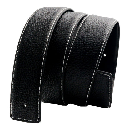 QHA Unisex 38mm Split Leather Strap for Buckle, Contrast Stitch - Buckle Detail - QHA UK