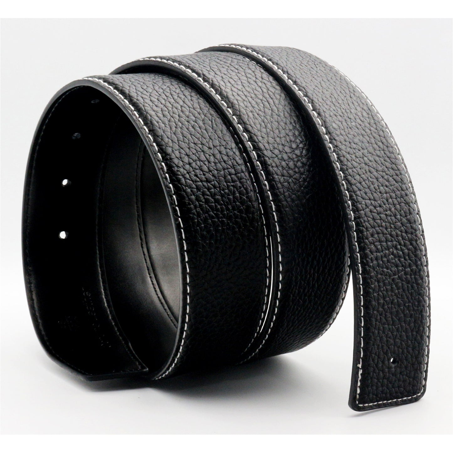 QHA Unisex 38mm Split Leather Strap for Buckle, Contrast Stitch - Buckle Detail - QHA UK