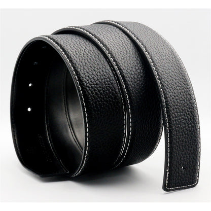 QHA Unisex 38mm Split Leather Strap for Buckle, Contrast Stitch - Buckle Detail - QHA UK