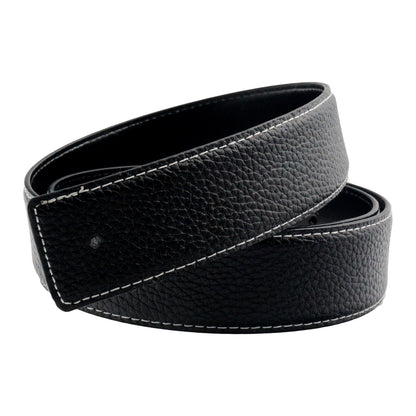 QHA Unisex 38mm Split Leather Strap for Buckle, Contrast Stitch - Buckle Detail - QHA UK