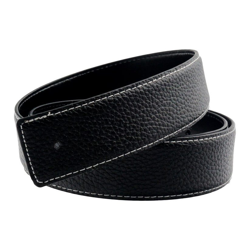 QHA Unisex 38mm Split Leather Strap for Buckle, Contrast Stitch - Buckle Detail - QHA UK