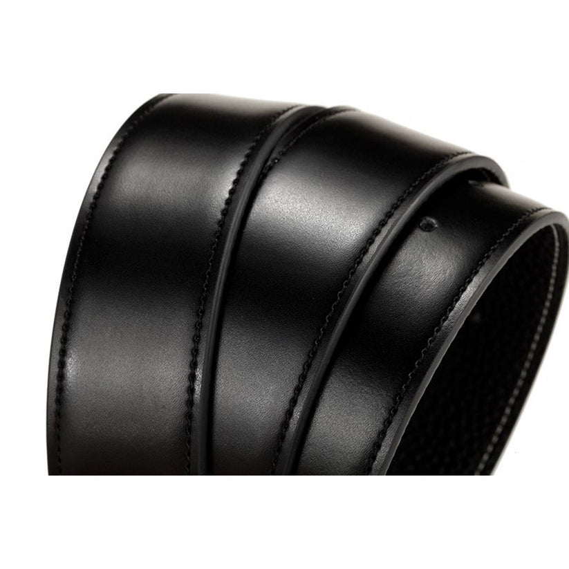 QHA Unisex 38mm Split Leather Strap for Buckle, Contrast Stitch - Buckle Detail - QHA UK