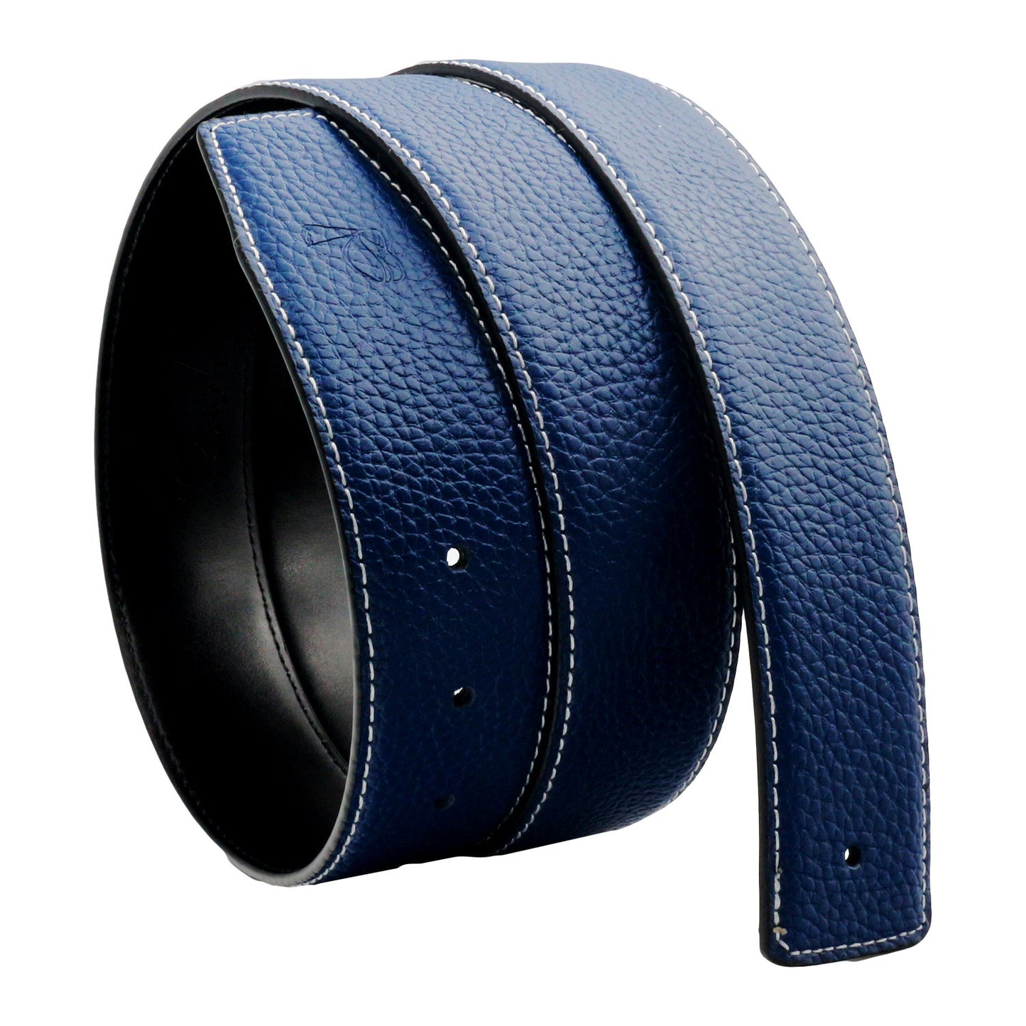 QHA Unisex 38mm Split Leather Strap for Buckle, Contrast Stitch - Buckle Detail - QHA UK