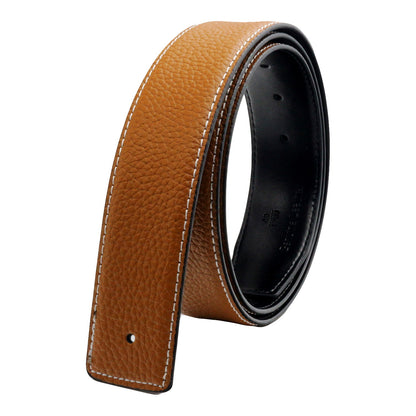 QHA Unisex 38mm Split Leather Strap for Buckle, Contrast Stitch - Buckle Detail - QHA UK
