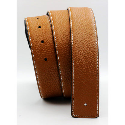 QHA Unisex 38mm Split Leather Strap for Buckle, Contrast Stitch - Buckle Detail - QHA UK