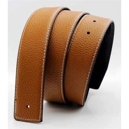 QHA Unisex 38mm Split Leather Strap for Buckle, Contrast Stitch - Buckle Detail - QHA UK