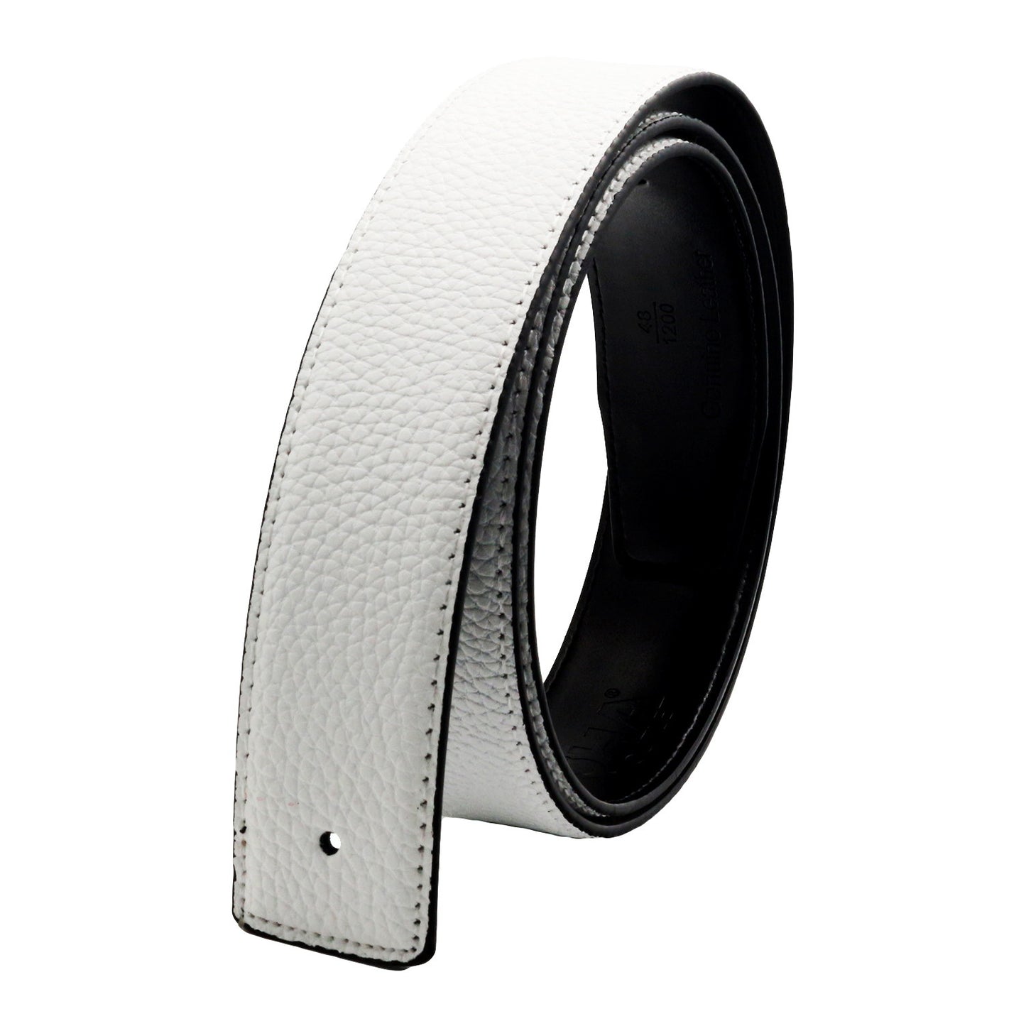 QHA Unisex 38mm Split Leather Strap for Buckle, Contrast Stitch - Buckle Detail - QHA UK