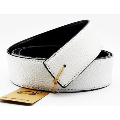 QHA Unisex 38mm Split Leather Strap for Buckle, Contrast Stitch - Buckle Detail - QHA UK