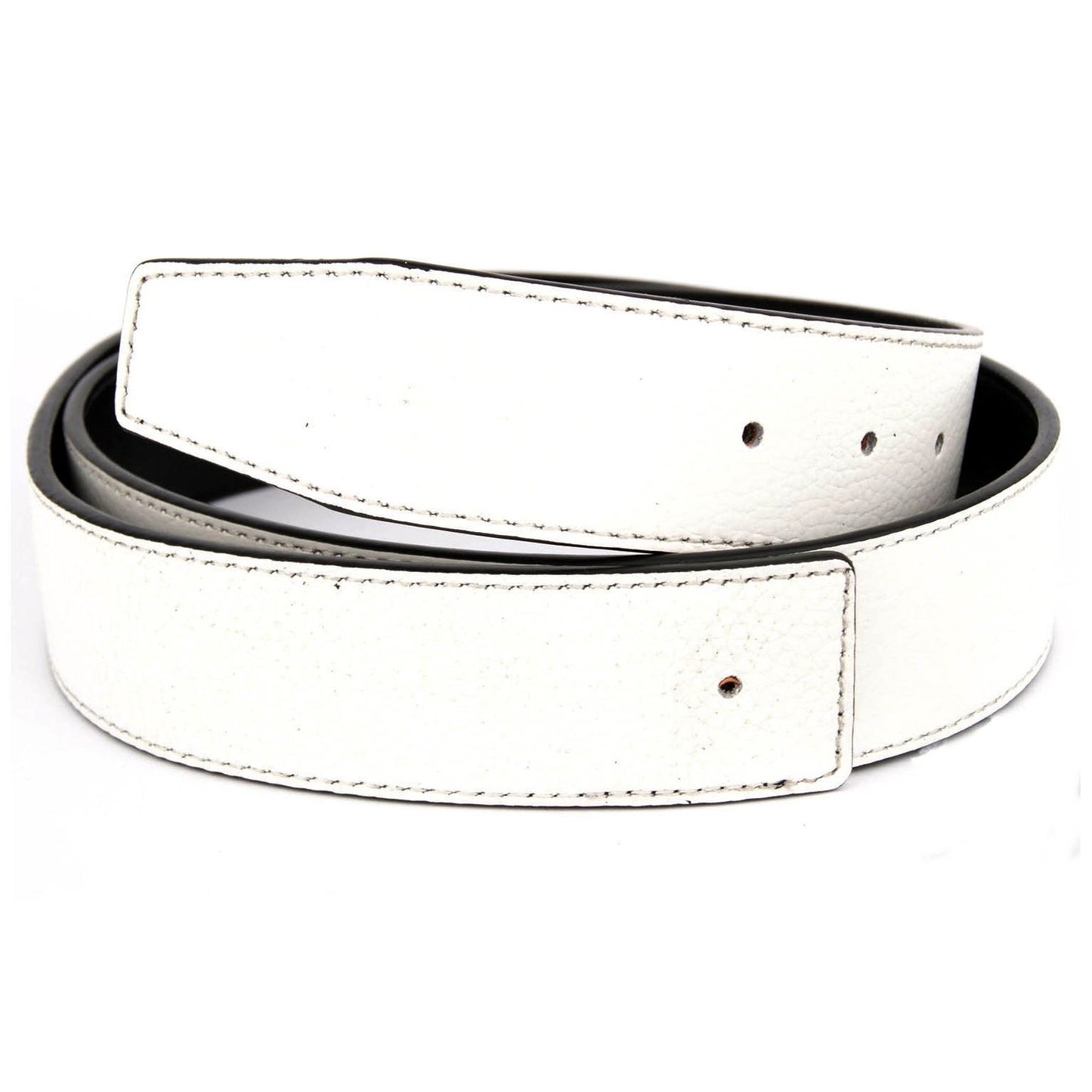 QHA Unisex 38mm Split Leather Strap for Buckle, Contrast Stitch - Buckle Detail - QHA UK