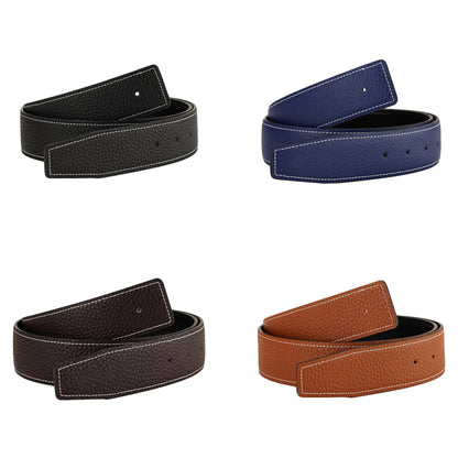 QHA Unisex 38mm Split Leather Strap for Buckle, Contrast Stitch - Buckle Detail - QHA UK