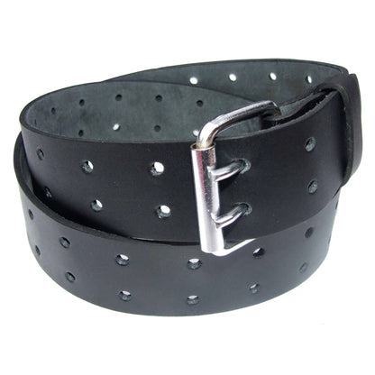 QHA Men's Genuine Leather Belt | Double Pin Buckle | Black & Brown | 32"–60" - QHA UK