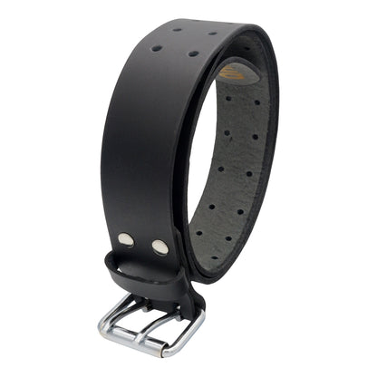 QHA Men's Genuine Leather Belt | Double Pin Buckle | Black & Brown | 32"–60" - QHA UK