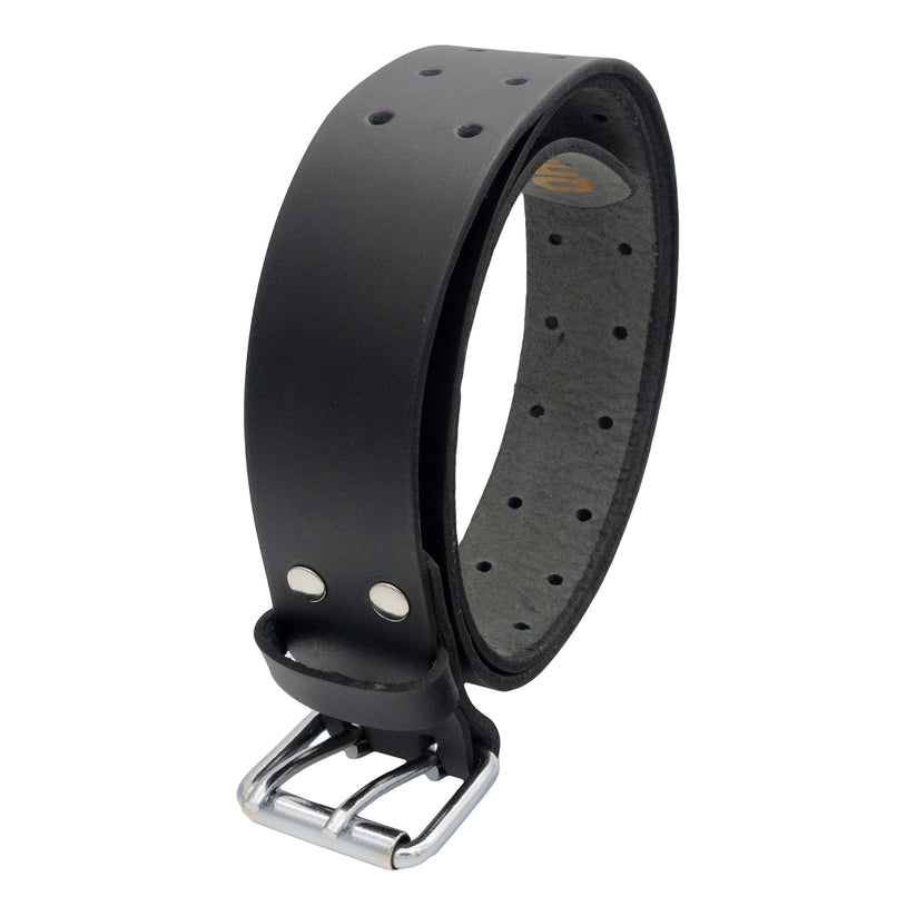 QHA Men's Genuine Leather Belt | Double Pin Buckle | Black & Brown | 32"–60" - QHA UK